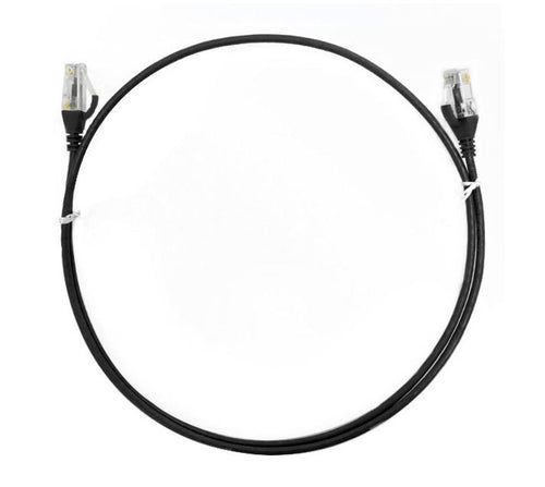 8ware 8ware CAT6 Ultra Thin Slim Cable 0.5m / 50cm - Black Color Premium RJ45 Ethernet Network LAN UTP Patch Cord 26AWG for D