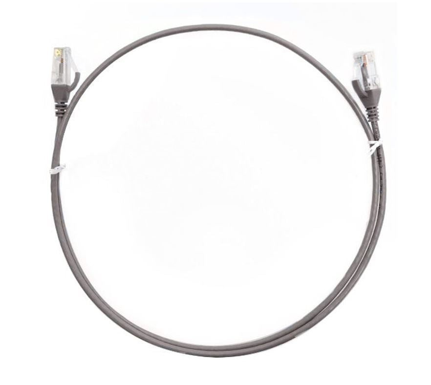 8ware 8ware CAT6 Ultra Thin Slim Cable 2m / 200cm - Grey Color Premium RJ45 Ethernet Network LAN UTP Patch Cord 26AWG for Dat