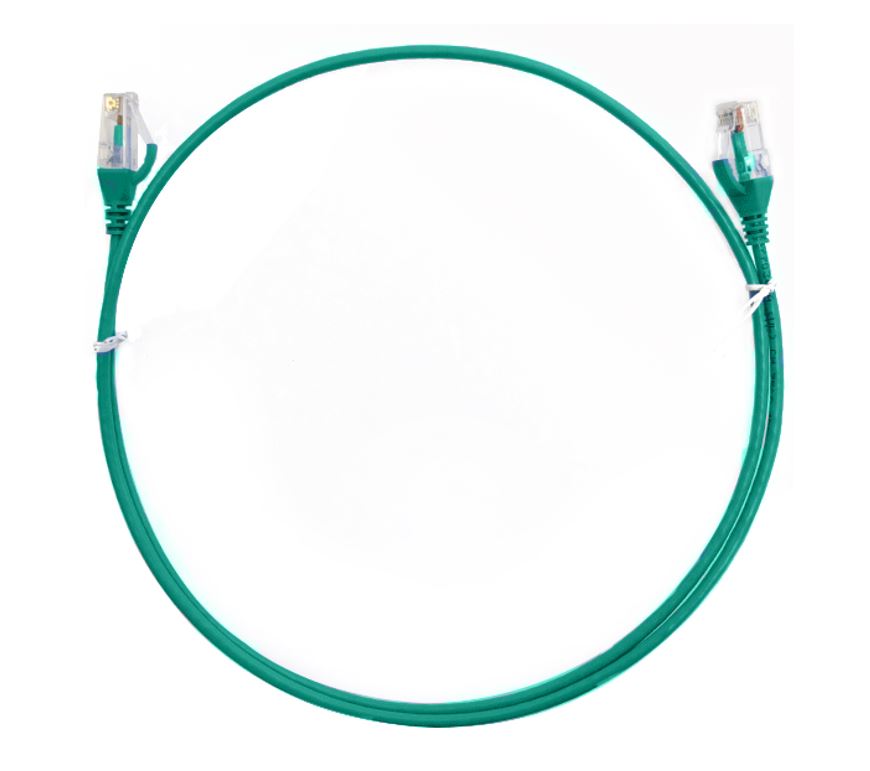 8ware 8ware CAT6 Ultra Thin Slim Cable 0.25m / 25cm - Green Color Premium RJ45 Ethernet Network LAN UTP Patch Cord 26AWG for 