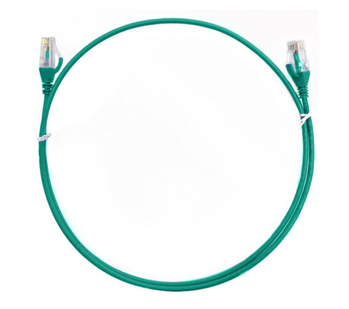 8ware 8ware CAT6 Ultra Thin Slim Cable 0.5m / 50cm - Green Color Premium RJ45 Ethernet Network LAN UTP Patch Cord 26AWG for D