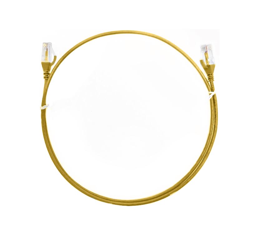 8ware 8ware CAT6 Ultra Thin Slim Cable 20m - Yellow Color Premium RJ45 Ethernet Network LAN UTP Patch Cord 26AWG for Data