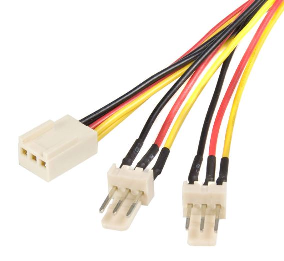 Astrotek Astrotek Fan Power Cable 20cm - 2x3pin Male to 3 pins Female - for Computer PC Cooler Extension Connectors Black Sle