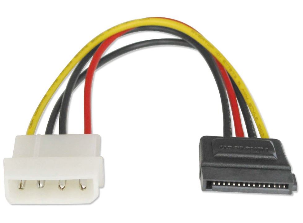 Astrotek Astrotek SATA Power Cable 15cm 4 pins Male to 15 pins Female 18AWG RoHS LS