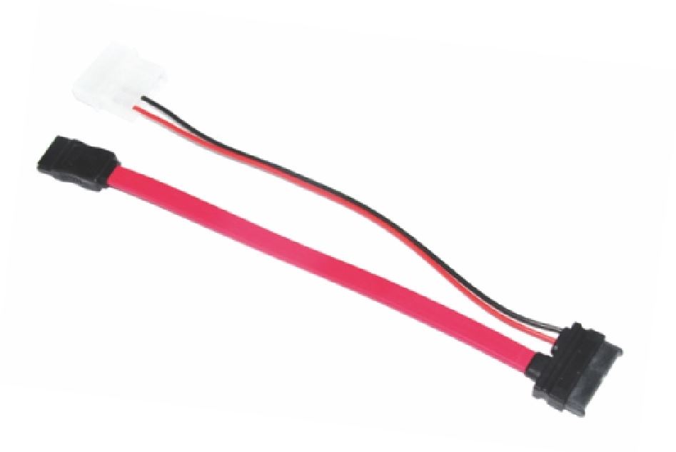 Astrotek Astrotek Slim SATA Cable 30cm + 10cm 6 pins + 7 pins to 4 pins + 7 pins Red Colour