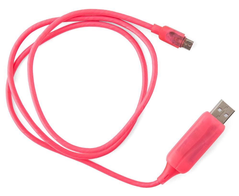 Generic Astrotek 1m LED Light Up Visible Flowing Micro USB Charger Data Cable Pink Charging Cord for Samsung LG Android Mobil