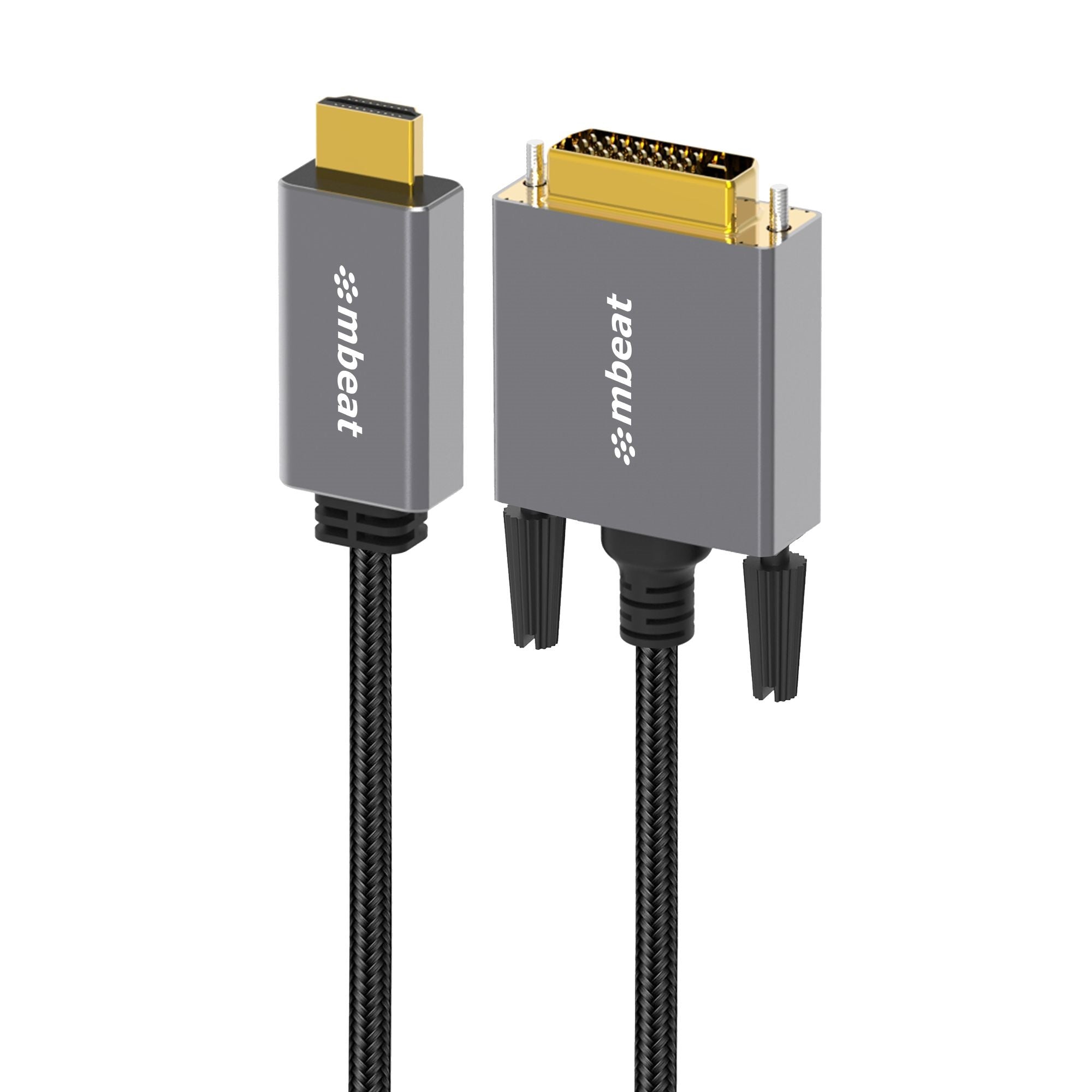 MBEAT (LS) mbeat® Tough Link 1.8m HDMI to DVI Cable  Up to 1080p@60Hz (1920×1080)  Cable Length: 1.8m Package Weight: 163g