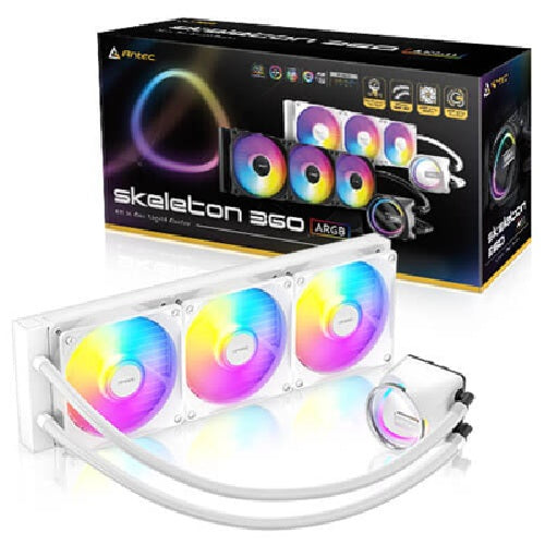 Antec Antec Skeleton 360 ARGB-WHITE, All-in-One Liquid Cooler, 360mm, PWM ARGB fans, 2000RPM, 72.29CFM, ≤32dB, Intel/AMD supp