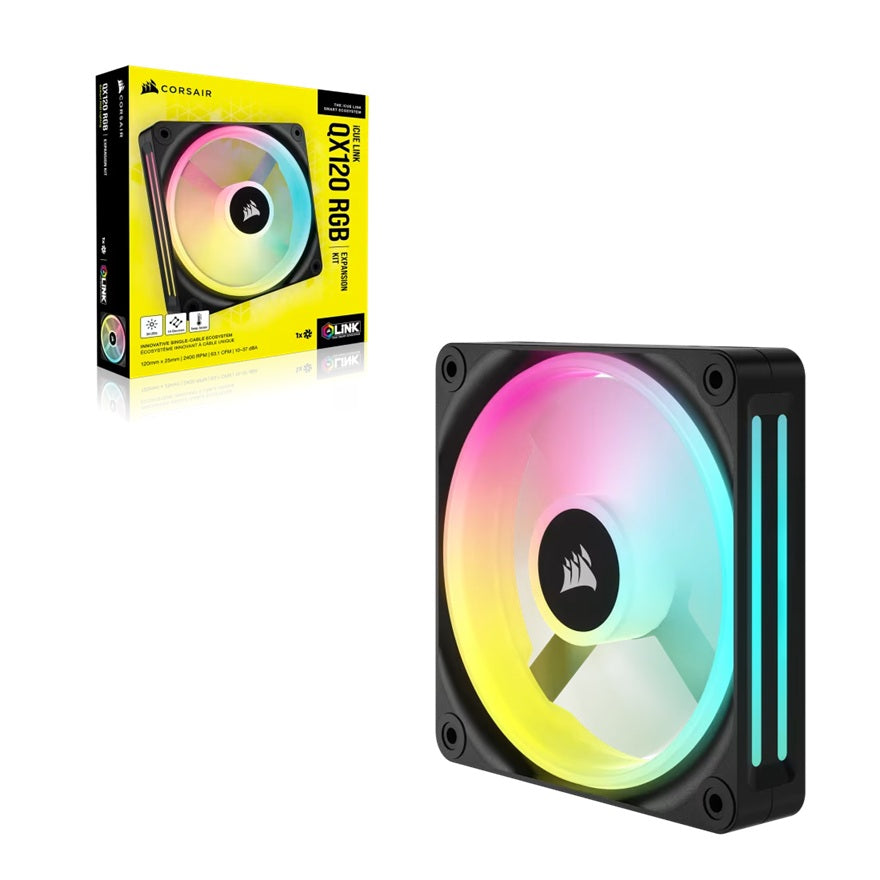Corsair Corsair QX RGB Series, iCUE LINK QX120 RGB, 120mm Magnetic Dome RGB Fan, Expansion Kit