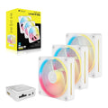 Corsair Corsair iCUE LINK LX120-R RGB 120mm PWM Reverse Fans Starter Kit Triple Pack - White: 66.7CFM, 2400RPM, 37.7dBA, 0.4A