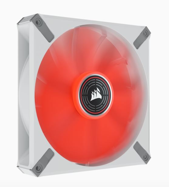Corsair Corsair ML ELITE Series, ML140 LED ELITE WHITE, 140mm Magnetic Levitation Red LED Fan with AirGuide, Single Pack(LS)
