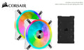 Corsair Corsair QL140 RGB White Dual Fan Kit with Lighting Node Core, ICUE, 140mm RGB LED PWM Fan 26dBA, 50.2 CFM, 2 Fan Pack