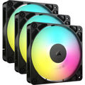 Corsair Corsair RS120 ARGB 120mm PWM Fans - Triple Pack - Black: 72.8 CFM, 2100 RPM, 36 dBA, 0.4A, RGB lighting, Static Press