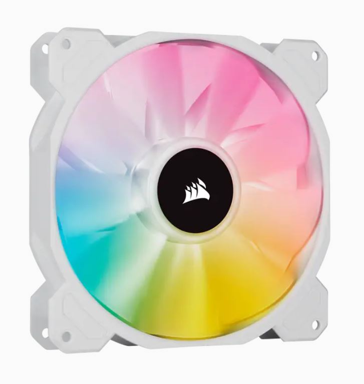 Corsair Corsair White SP140 RGB ELITE, 140mm RGB LED Fan with AirGuide, Single Pack