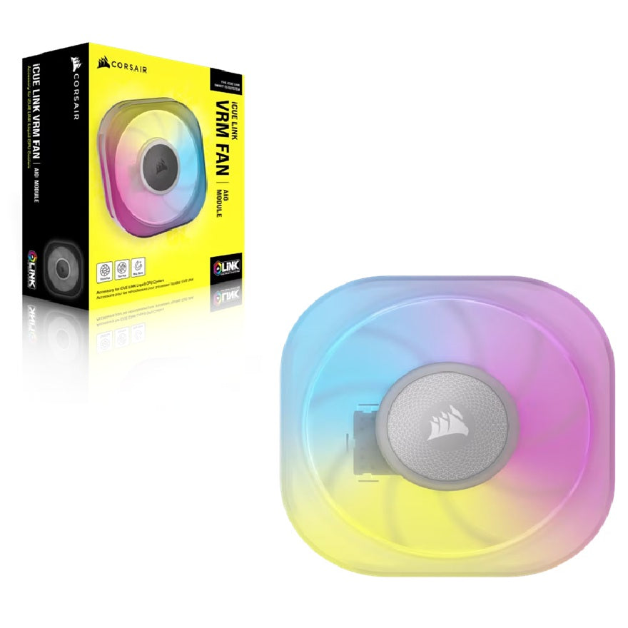 Corsair Corsair iCUE LINK CapSwap Module – VRM Fan – White – 70×70×15 mm, 3000 RPM, 20.5 CFM, 2.4 mm‑H₂O, 78×78×37 mm, 0.155 