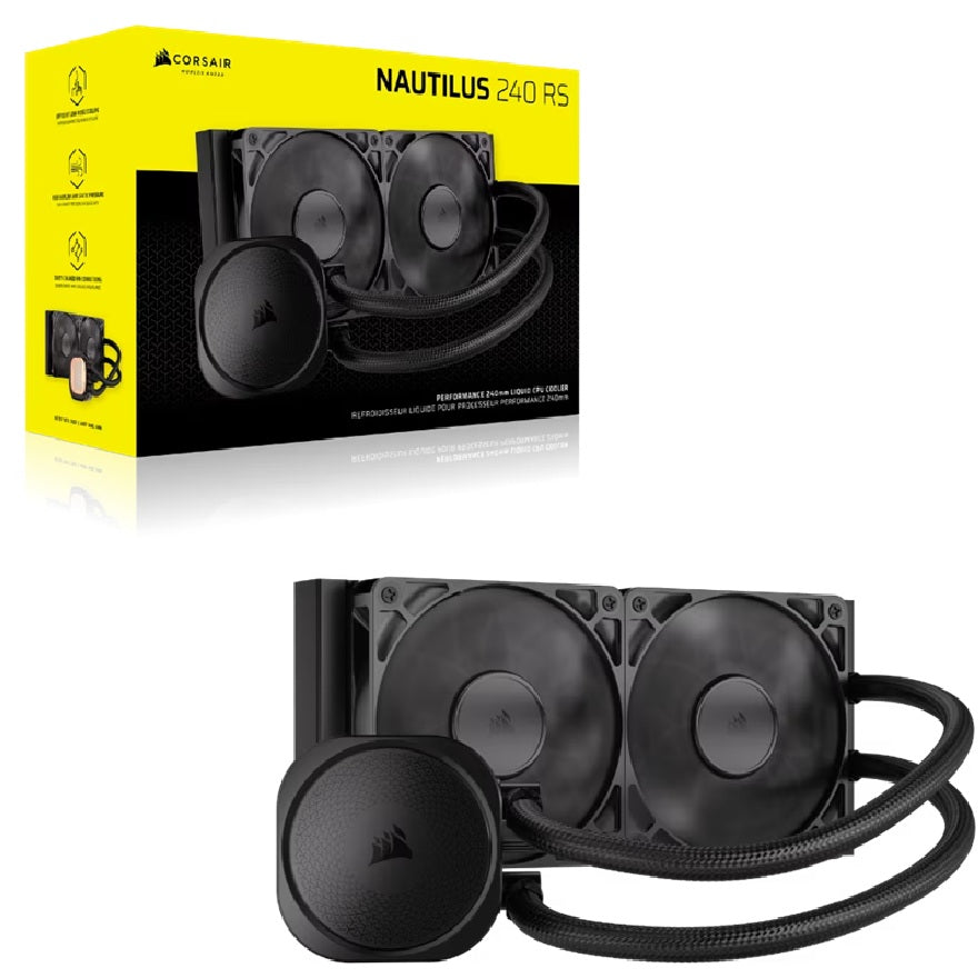 Corsair Corsair NAUTILUS 240 RS Liquid CPU Cooler, Aluminum Rad, Copper Cold Plate, PWM Fan Control, 2100 RPM, 240mm rad, 400
