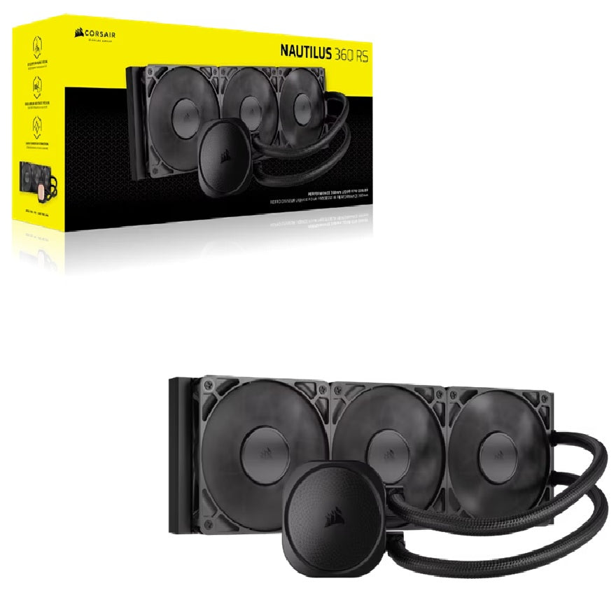 Corsair Corsair NAUTILUS 360 RS Liquid CPU Cooler, Aluminum Rad, Copper Cold Plate, PWM Fan Control, 1700 RPM, 360mm rad, 450