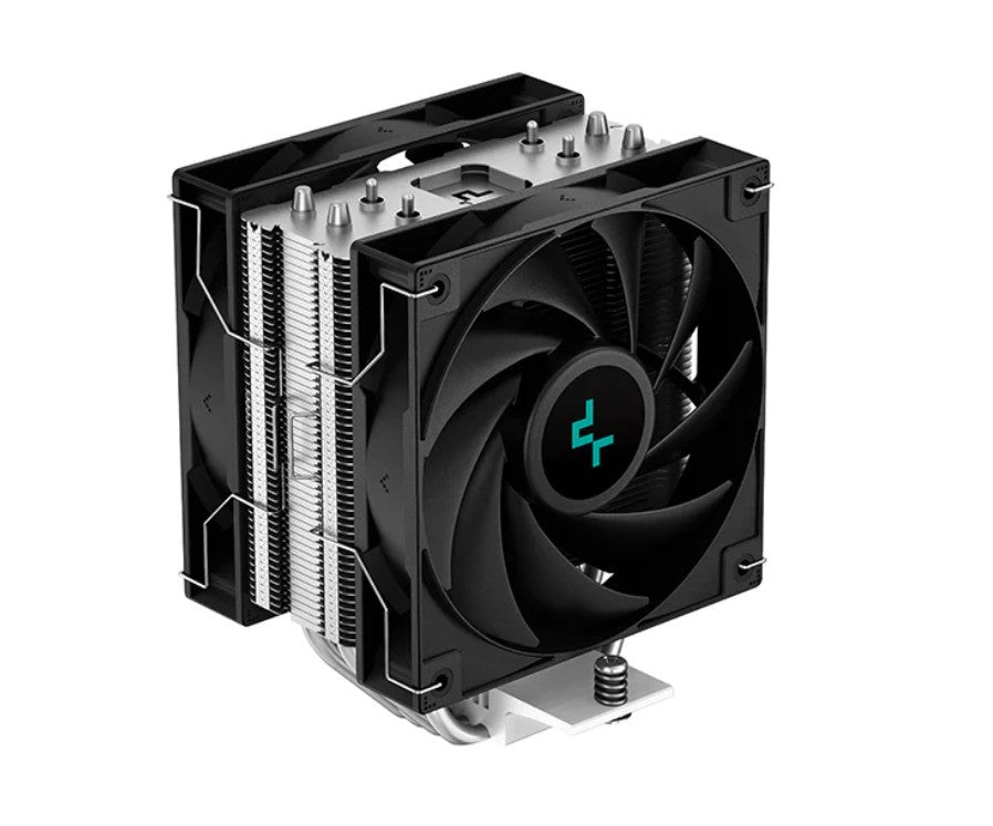 DEEPCOOL DeepCool AG400 PLUS Single Tower CPU Cooler Dual Fans, 4 Heat Pipes, 120mm PWM Fan, Intel LGA1851/1700/1200/115X, AM