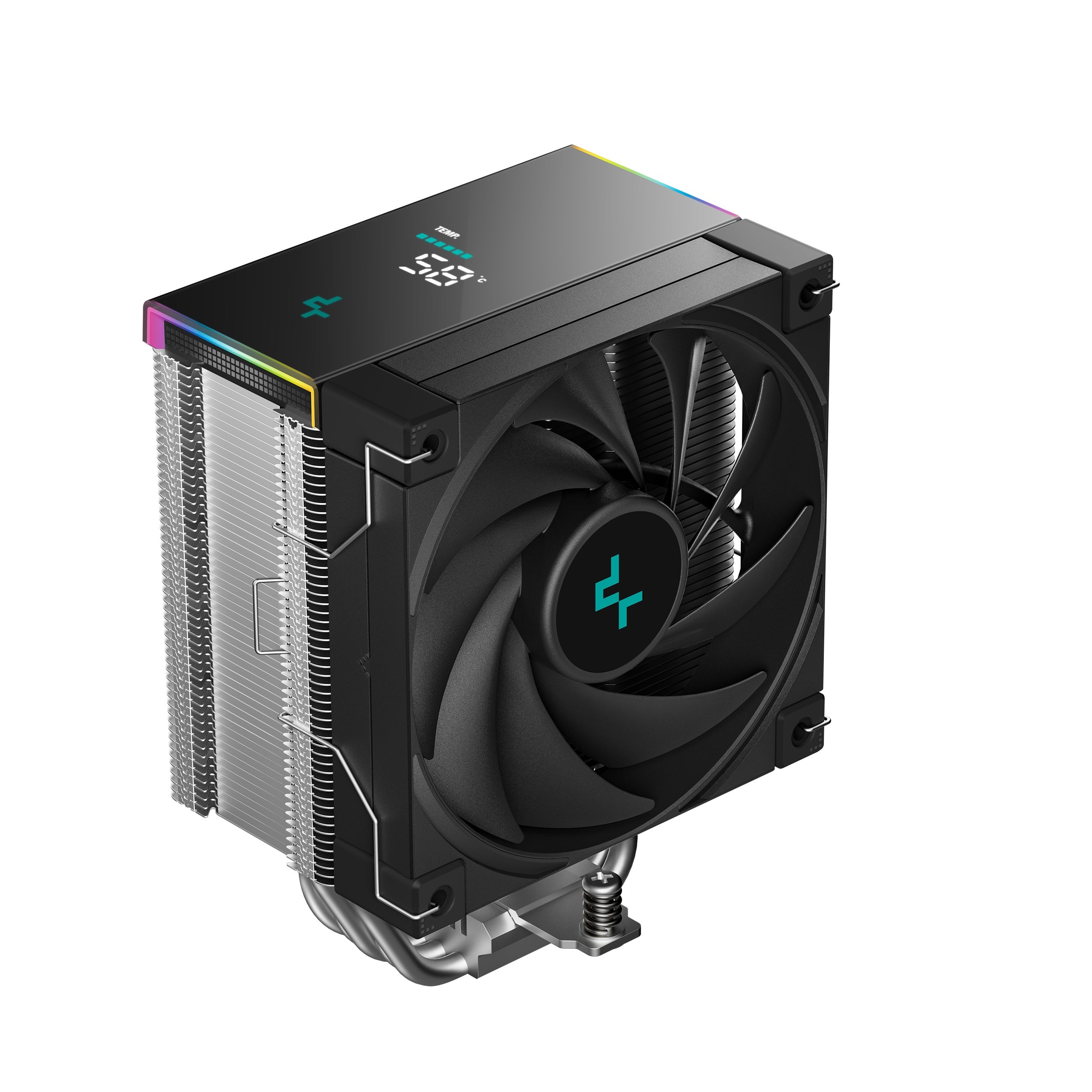 DEEPCOOL DeepCool AK500S Digital SE CPU Cooler, Status Display, ARGB LED Strips, 5 x Heat Pipe,Intel LGA1851/1700/1200/1151/1