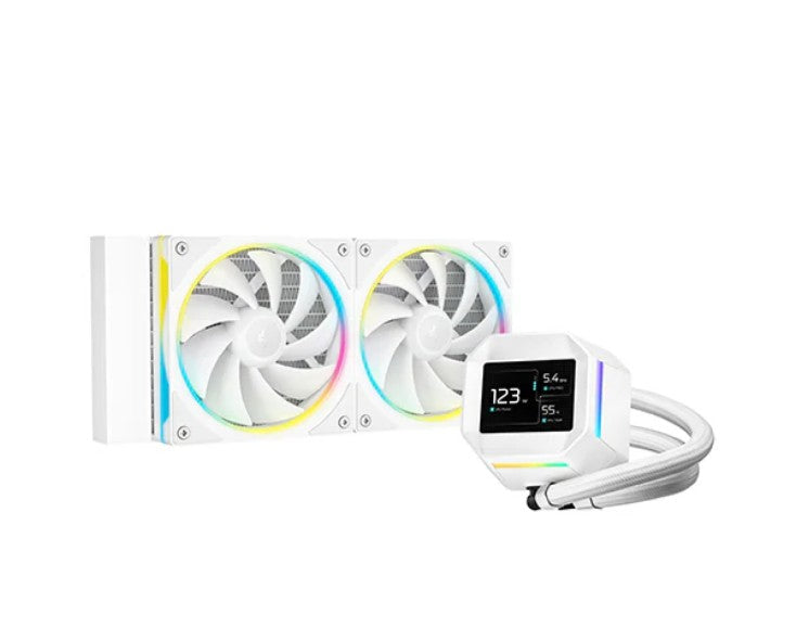 DEEPCOOL DeepCool LM240 WH ARGB Liquid Cooler With Mini LCD Screen IntelLGA1851/1700/1200/1151/1150/1155 AMDAM5/AM4