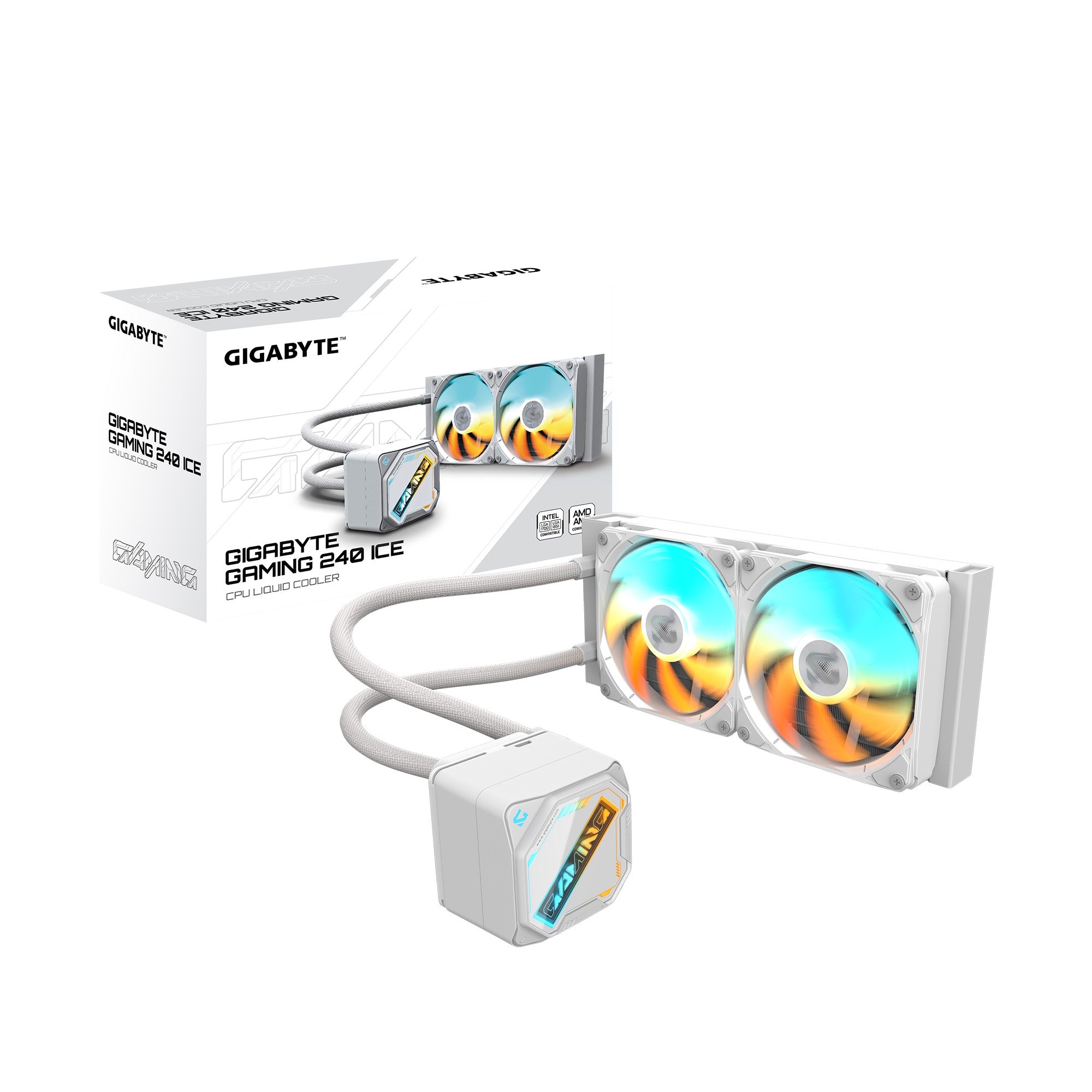 Gigabyte (LS) GIGABYTE GAMING 240 ICE all-in-one liquid cooler, Intel 1851 / 1700 / 115X / 1200, AMD AM5 / AM4, Color ICE