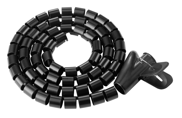 Brateck Brateck 15mm/0.59" Diameter Coiled Tube Cable Sleeve Material Polyethylene(PE) Dimensions 1000x15mm - Black(LS)