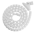 Brateck Brateck 25mm/1" Diameter Coiled Tube Cable Sleeve Material Polyethylene(PE) Dimensions 1000x25mm - White (LS)