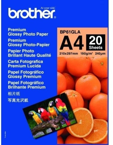Brother Brother BP-61GLA A4 GLOSSY PAPER (20 SHEETS) - 190 GSM
