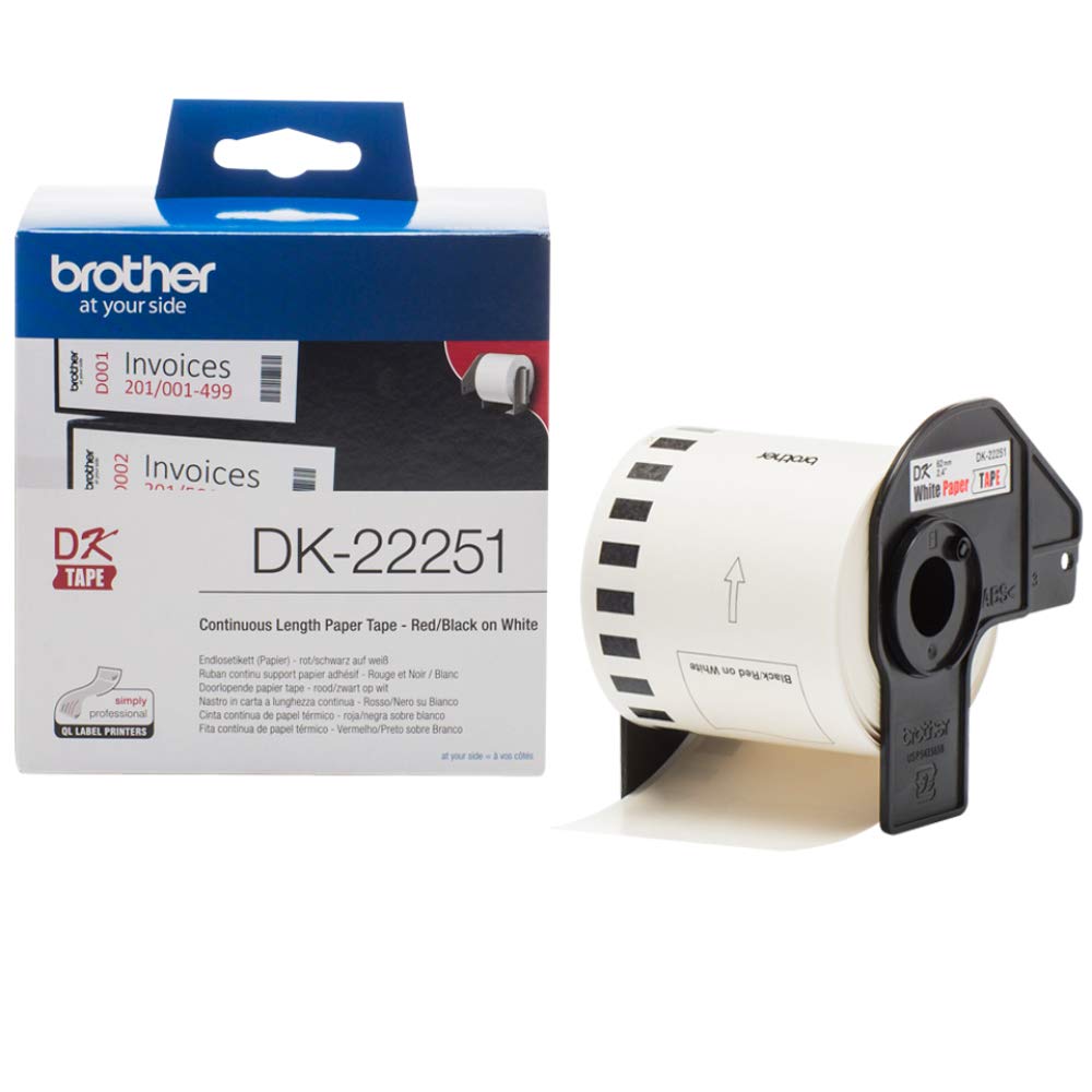 Brother Brother DK-22251 Consumer Paper Roll - PAPER ROLL 62MM X 15.24M (WITH BLACK/RED PRINT)