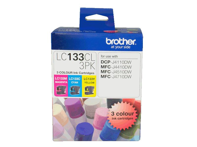 Brother Brother LC133 Colour Value Pack, 1X Cyan  1X Megenta  1X Yellow