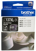 Brother Brother LC-137XLBK  Black Ink Cartridge- DCP-J4110DW/MFC-J4410DW/J4510DW/J4710DW - up to 1200 pages