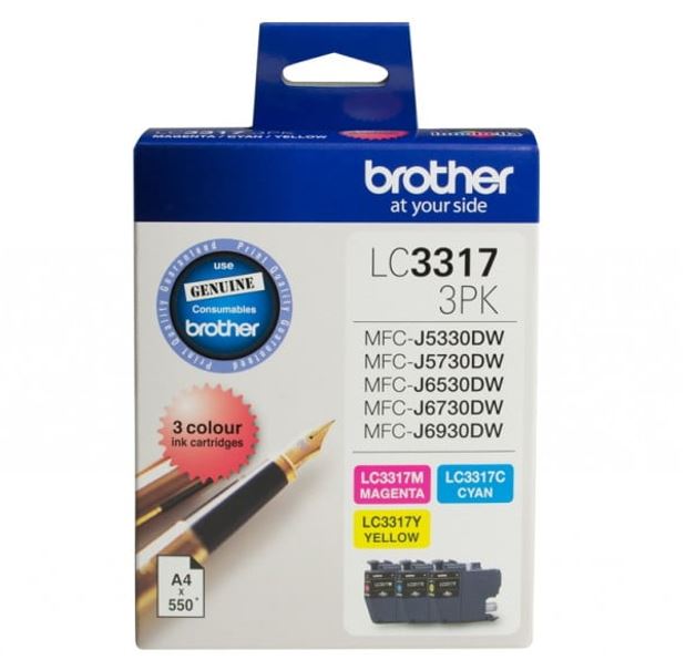 Brother Brother LC-3317 Colour Value Pack 1XCyan 1X Magenta 1X Yellow