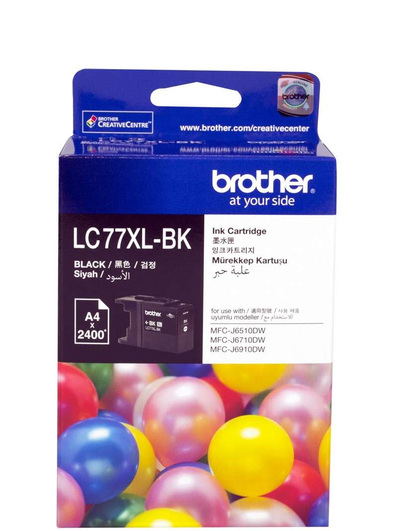 Brother Brother LC-77XLBK Black Super High Yield Ink Cartridge- MFC-J6510DW/J6710DW/J6910DW/J5910DW - up to 2400 pages