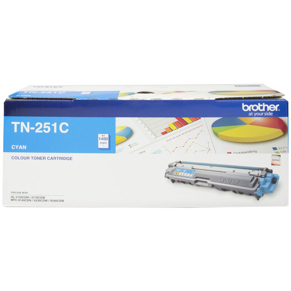Brother Brother TN-251C CYAN TONER CARTRIDGE TO SUIT HL-3150CDN/3170CDW/MFC-9140CDN/9330CDW/9335CDW/9340CDW /DCP-9015CDW(1,40