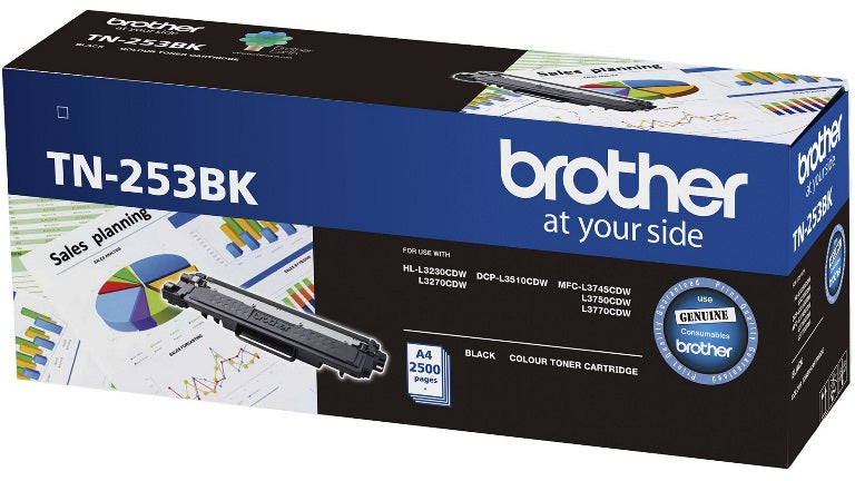 Brother Brother TN-253BK Black Toner Cartridge to Suit -  HL-3230CDW/3270CDW/DCP-L3015CDW/MFC-L3745CDW/L3750CDW/L3770CDW (2,5