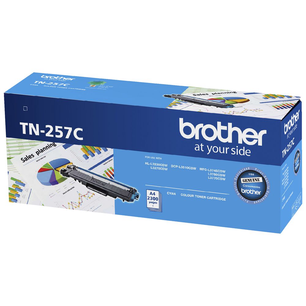 Brother Brother TN-257C  Cyan High Yield Toner Cartridge to Suit -  HL-3230CDW/3270CDW/DCP-L3015CDW/MFC-L3745CDW/L3750CDW/L37