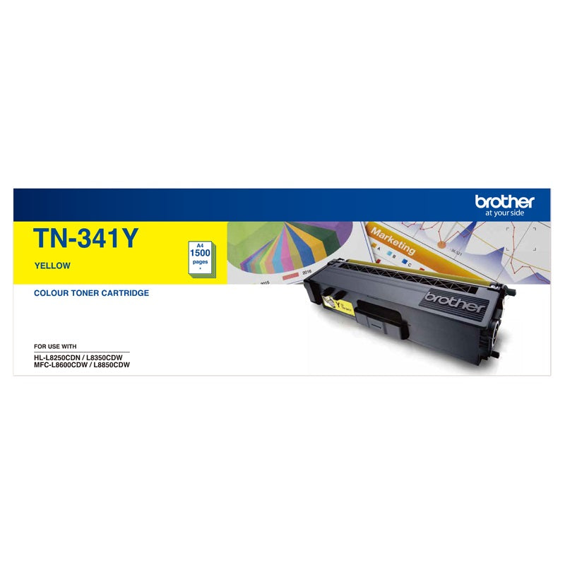 Brother Brother TN-341Y Colour Laser Toner-Standard Yellow HL-L8250CDN/8350CDW MFC-L8600CDW/L8850CDW - 1500Pages