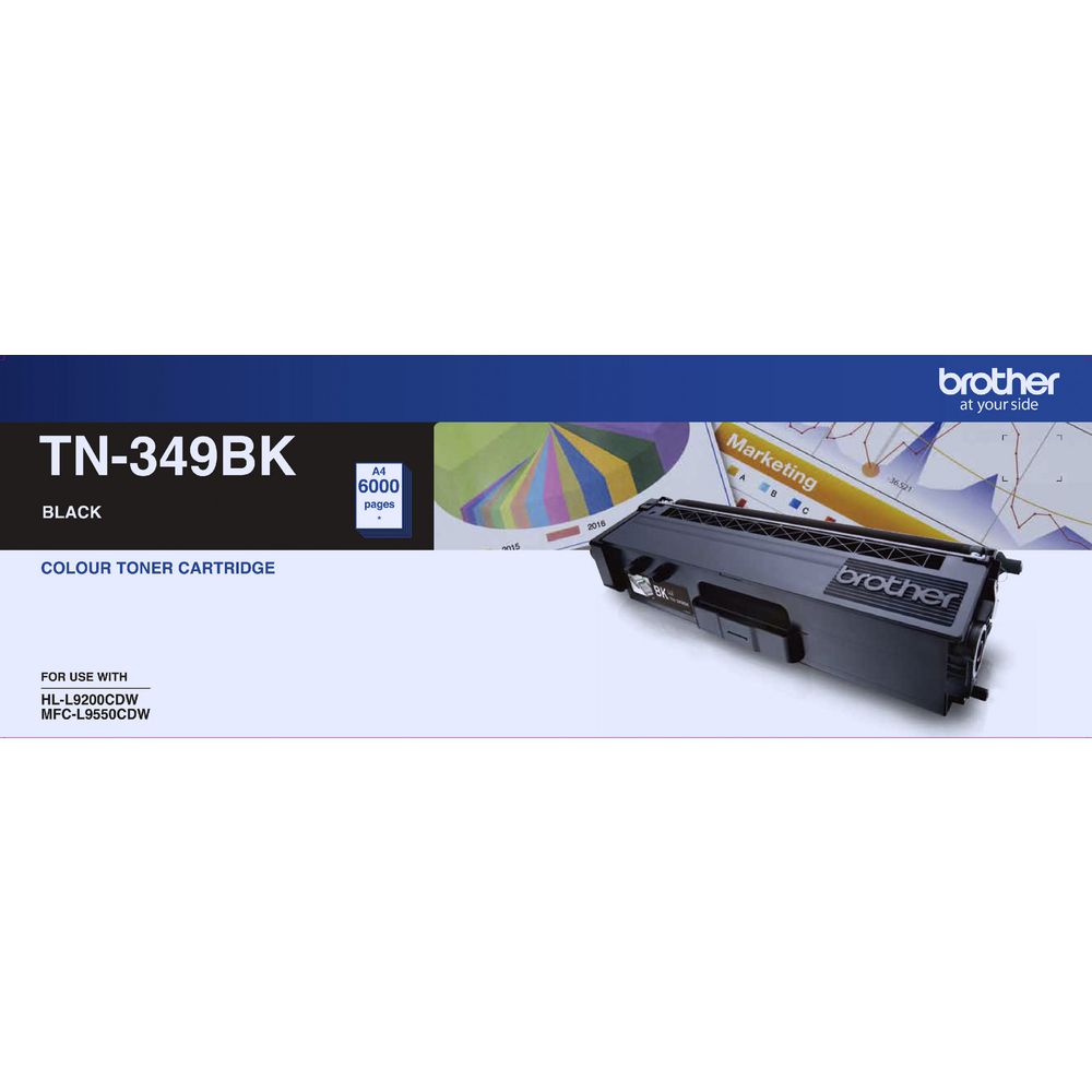 Brother Brother TN-349BK Super High Yield Black Toner- HL-L9200CDW MFC-L9550CDW - 6000Pages