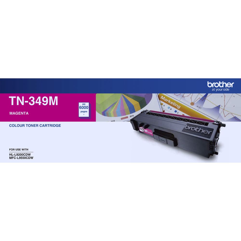Brother Brother TN-349M AYS *EXCLUSIVE TO B2B* Colour Laser Toner-Super High Yield Megenta- HL-L9200CDW MFC-L9550CDW - 6000Pa