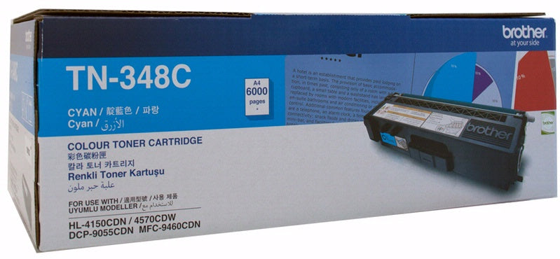 Brother Brother TN-348C Colour Laser Toner - Super High Yield Cyan- HL-4150CDN/4570CDW, DCP-9055CDN, MFC-9460CDN/9970CDW - 60