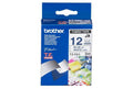 Brother Brother 12MM Blue White Tape Fabric TZE Tape