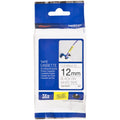 Brother Brother 12mm Black on White Flexible TZE Tape