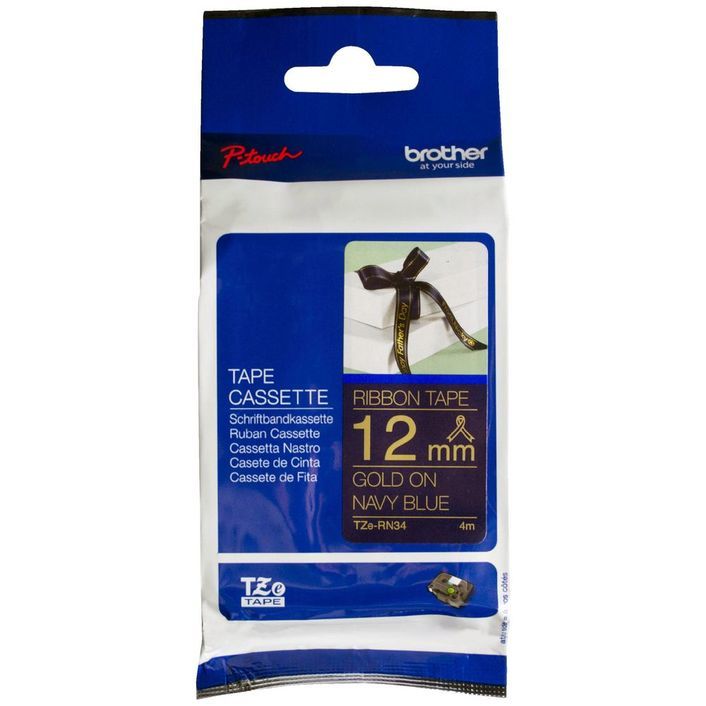 Brother Brother 12mm X 4mm Gold on Navy Blue Ribbon