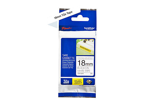 Brother Brother 18MM Black White Tape Strong Adhesive TZE Tape