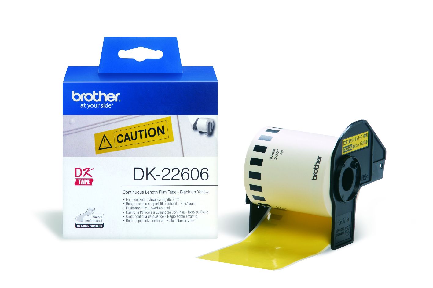 Brother Brother YellowConti Film Roll 62mmX15.24m Continuous QLprts