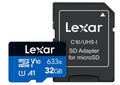 Lexar High-Performance 633x 32GB microSDHC™/ microSDXC™ UHS-I Card BLUE Series without adaptor including 1080p Full-HD, 3D, and 4K