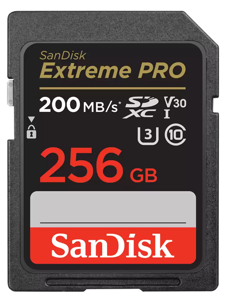 SanDisk 256GB Extreme PRO Memory Card 200MB/s Full HD  4K UHD Class 30 Speed Shock Proof Temperature Proof Water Proof X-ray Proof Digital Camera