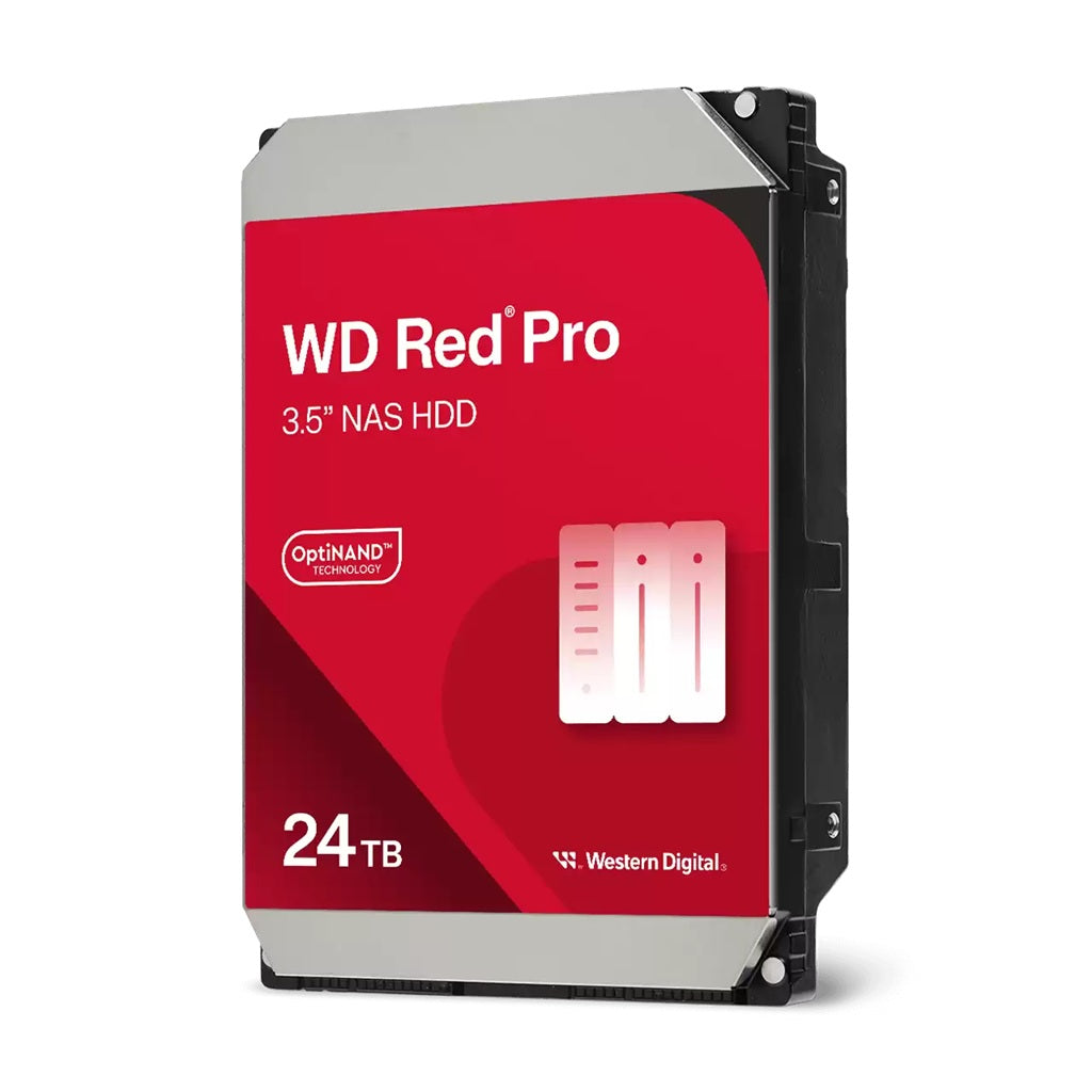 Western Digital 24TB 3.5" SATA HDD, 7200RPM, CMR, up to 287MB/s, 512MB cache, RAID-optimized for NAS, 550TB/yr workload, 5-year warranty
