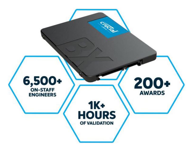 Micron (Crucial) Crucial BX500 4TB 2.5" SATA3 6Gb/s SSD - 3D NAND 540/500MB/s 7mm 1.5 mil MTBF 3yr wty Acronis True Image Sol