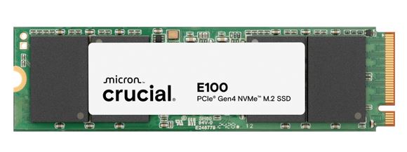 Crucial E100 2TB Gen4 NVMe SSD 5000/4500 MB/s R/W 100TBW 350K/460K IOPS 1M hrs MTTF M.2 2280 PCIe4 3yrs ~Crucial P3 Plus