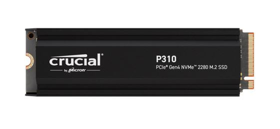 Micron (Crucial) Crucial P310 4TB Gen4 2280 NVMe SSD Heatsink 7100/6000 MB/s R/W 800TBW 1000K/1000K IOPS 1.5M hrs MTTF Full-D